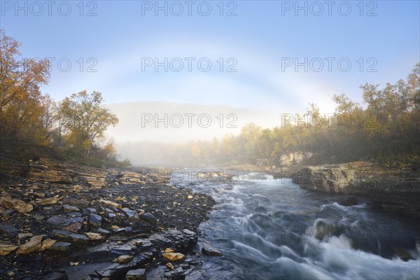 Fog arch over the Abiskojakka River