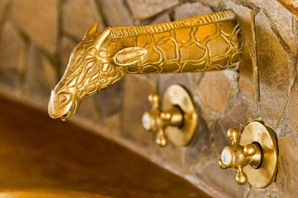 Giraffe brass fittings in bathroom