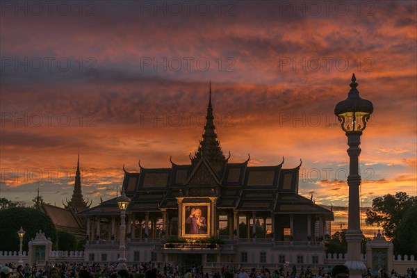 Moonlight Pavilion of the Royal Palace with portrait of King Norodom Sihanouk