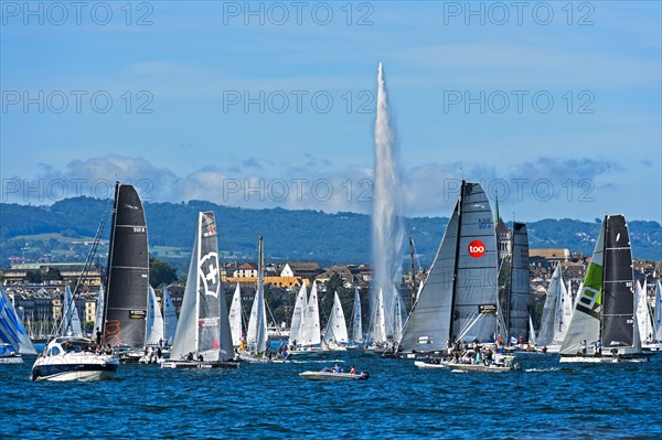 Sailboats at the start line