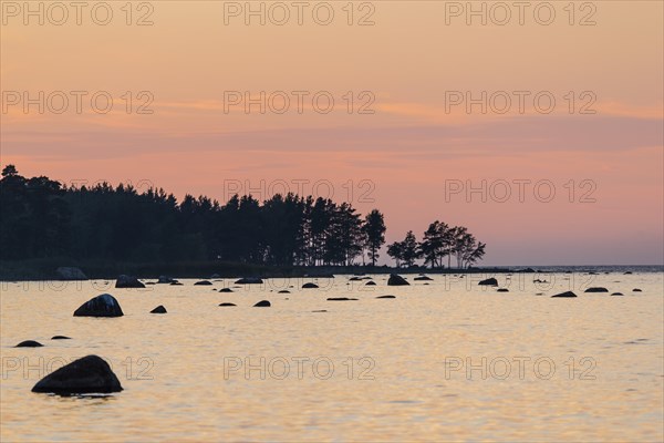 Boulders in water