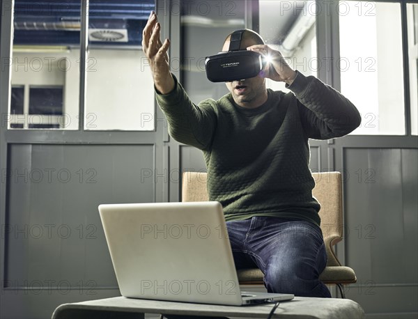 Man with VR goggles