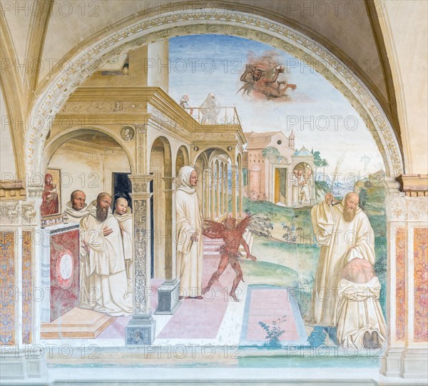 Fresco of Benedict Frees a Monk by Sodoma