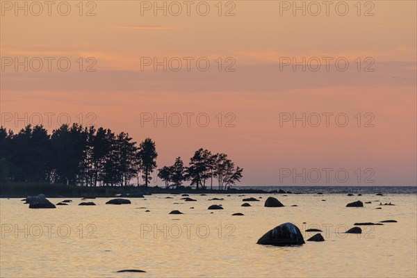 Boulders in water