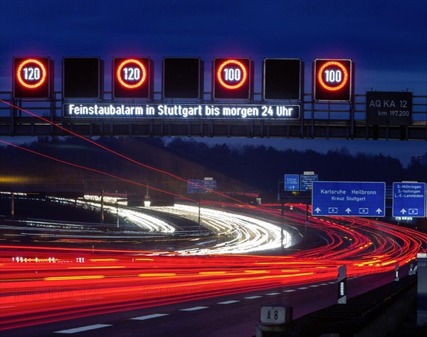 Motorway with light trails