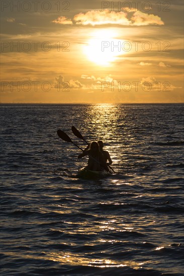 Canoe at sunset