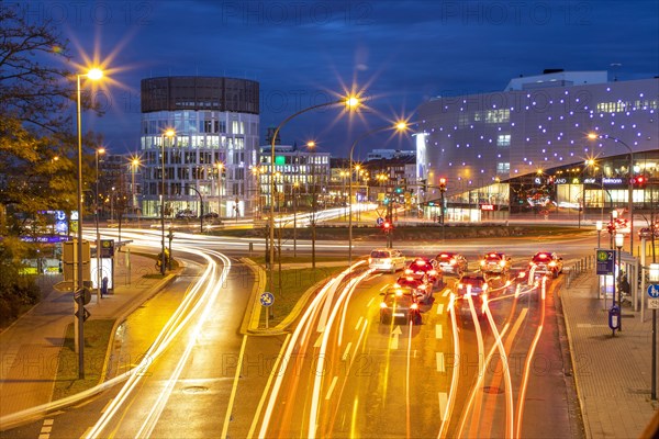 Evening city traffic in Essen