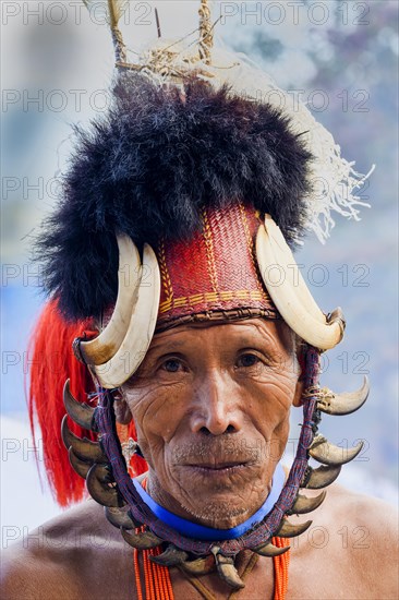 Naga tribal man in traditional outfit