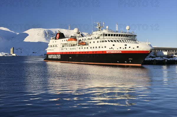 Hurtigruten mailboat Spitsbergen in the Arctic Ocean