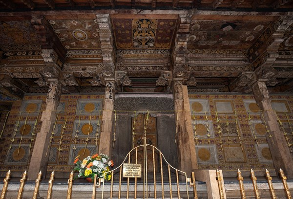 Holy shrine in Sri Dalada Maligawa or Temple of the Sacred Tooth Relic