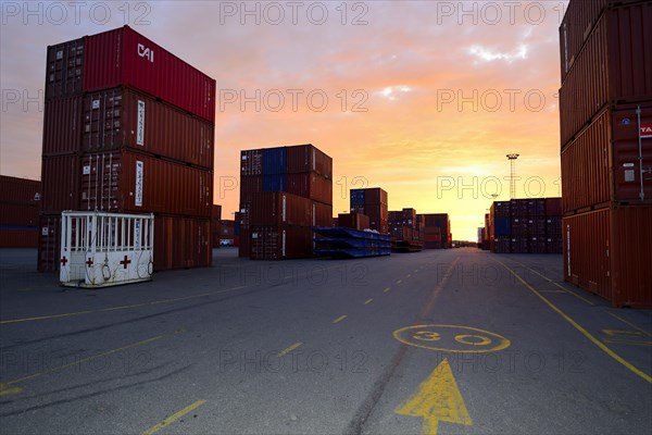 Containers stacked at terminal