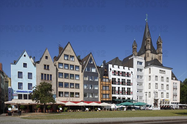 Houses along Rhine river bank