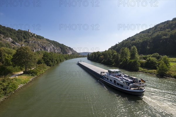 Cargo ship on Rhine-Main-Danube Canal