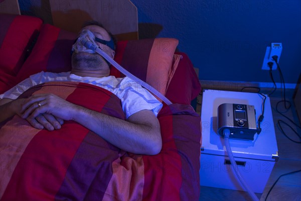 Man with sleep apnea syndrome