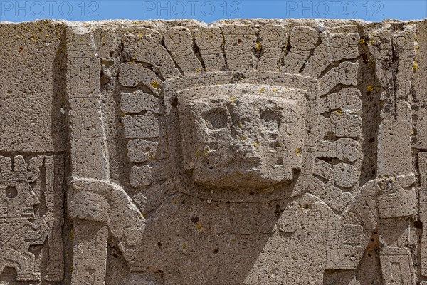 Sun gate with ornamental figures from the pre-Inca period