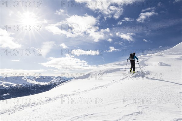 Ski mountaineer during ascent on Seeblspitz