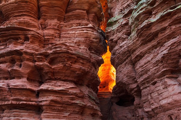 Altschlossfelsen glowing orange-red through the inciding sun