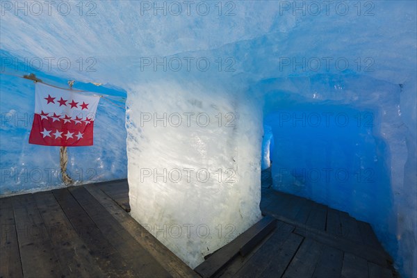 Ice tunnel in the Rhone glacier