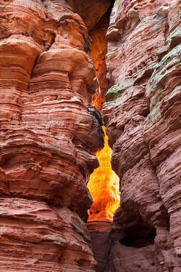 Altschlossfelsen glowing orange-red through the inciding sun