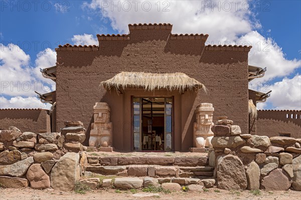 Entrance with stone figures