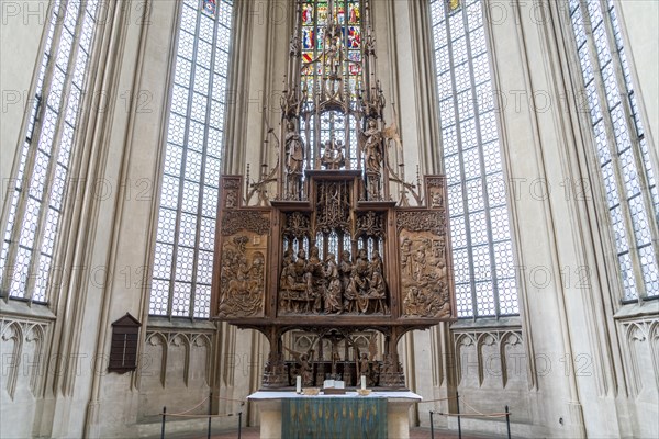 Holy Blood Retable of the Wurzburg carver Tilman Riemenschneider in the city church St. Jakob