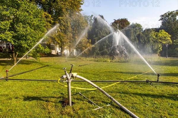 Irrigation of the green areas in the spa garden