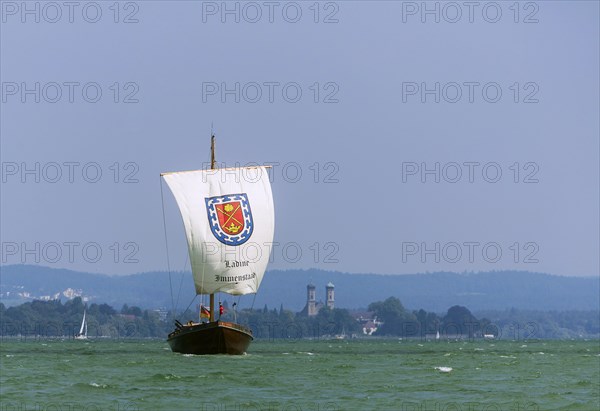 Historical Ladine St. Jodok in front of Friedrichshafen