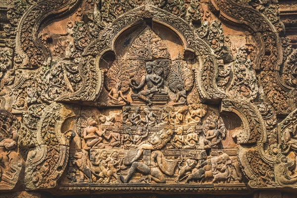 Stone relief of Mandapa