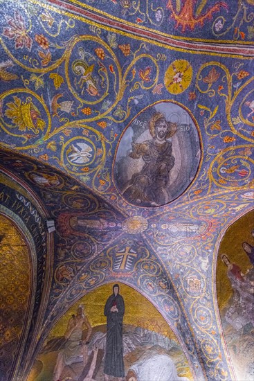 Decorated vaulted ceiling with frescoes