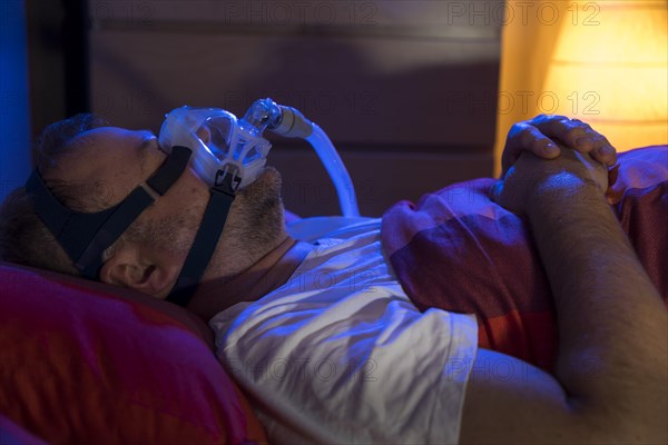 Man with sleep apnea syndrome