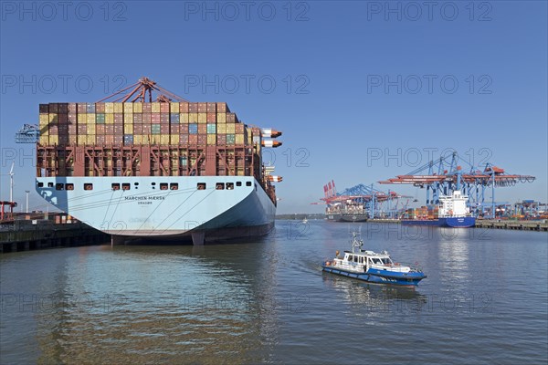 Cargo ship loaded in port