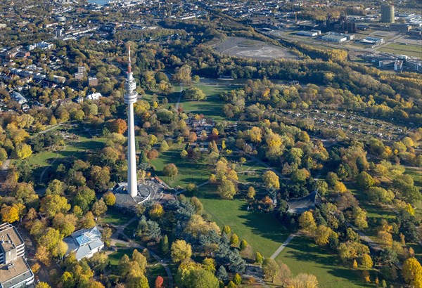 Westfalenpark with television tower Westfalenturm