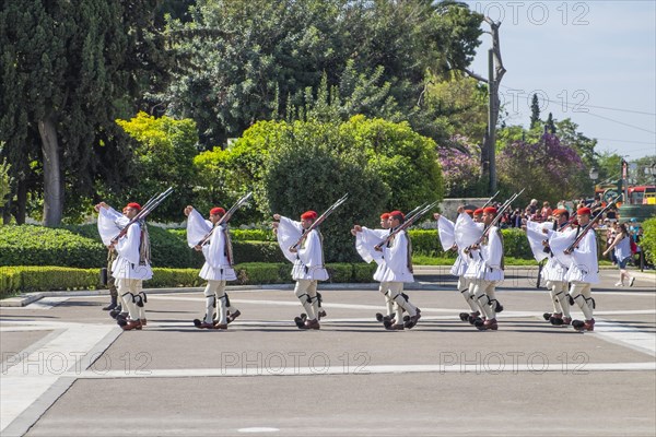 Changing of guards in front of Parliament