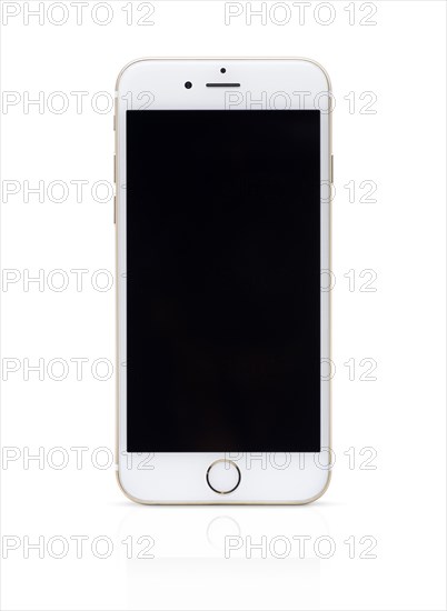 Gold white Apple iPhone 6 6s with blank black screen