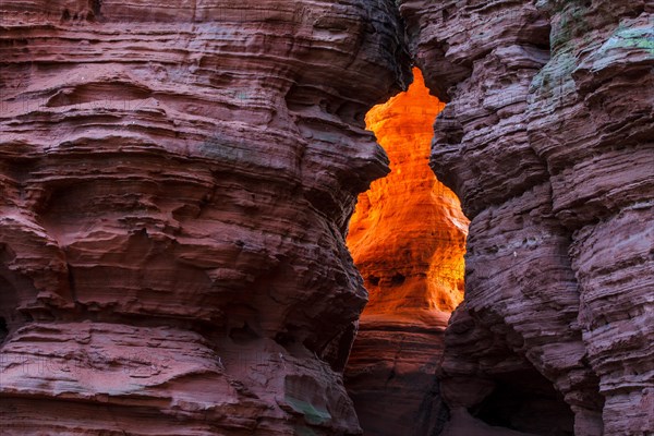 Altschlossfelsen glowing orange-red through the inciding sun