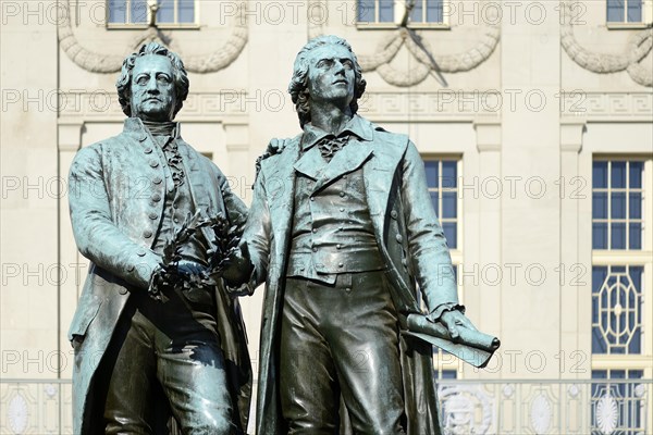 Goethe-Schiller-monument in front of the German national theater