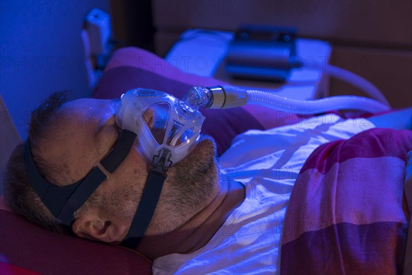 Man with sleep apnea syndrome