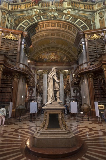 Ceremonial hall and statue of Charles VI. 1735