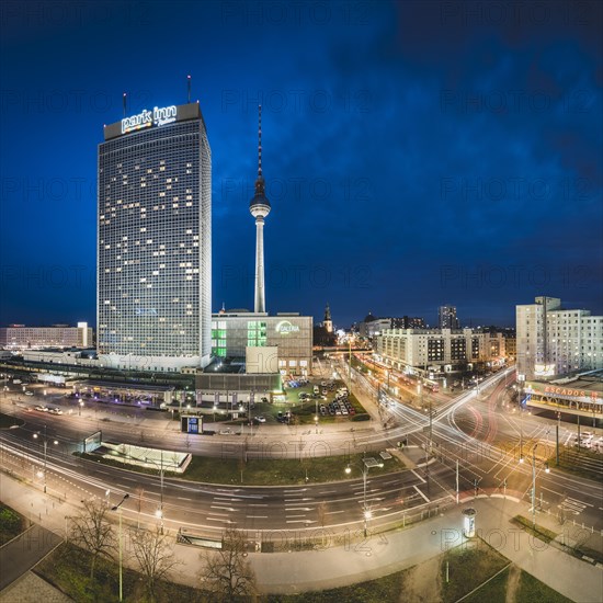 Alexanderplatz with television tower and hotel park inn