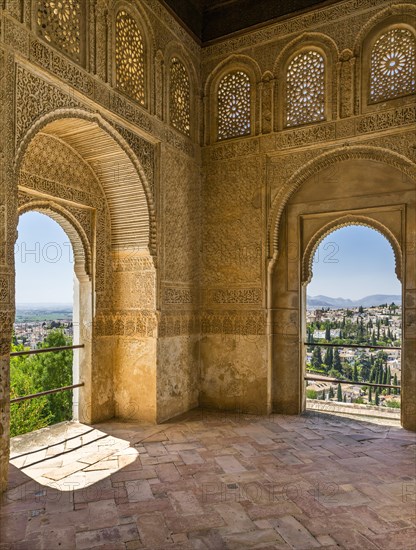 Open space with Moorish stucco work