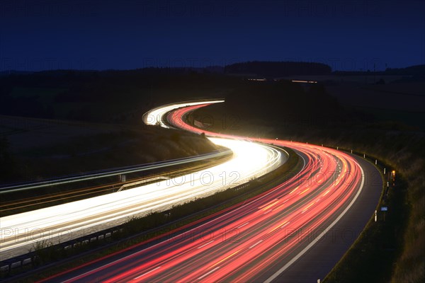 Traces of light on the A9 highway