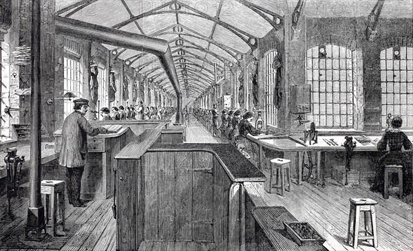 Cutting room in a steel spring factory