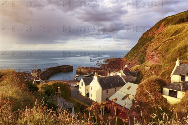 Fishing village Pennan in the evening light