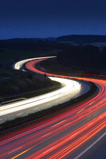 Traces of light on the A9 highway