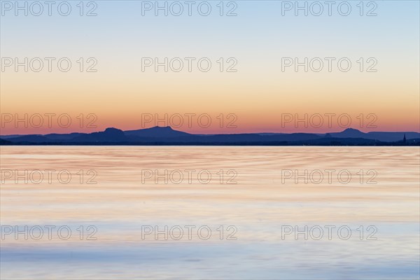 Sunset behind Hegau Volcano Hohenstoffeln