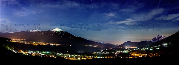 Night scene with starry sky in the moonlight