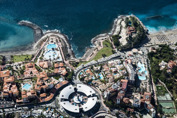 Seaside resort with beach and promenade by the sea