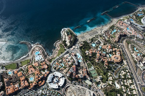 Seaside resort with beach and promenade by the sea