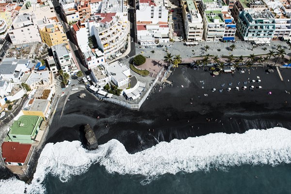 Black sandy beach