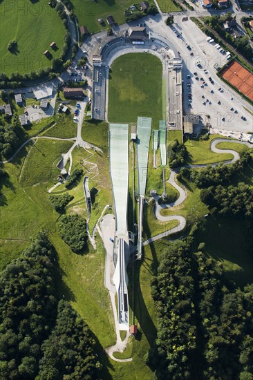 Ski jump with ski stadium